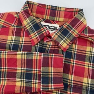 Mountain Khakis Flannel Shirt Men's Large Plaid Polyester/Wool Blend Outdoors